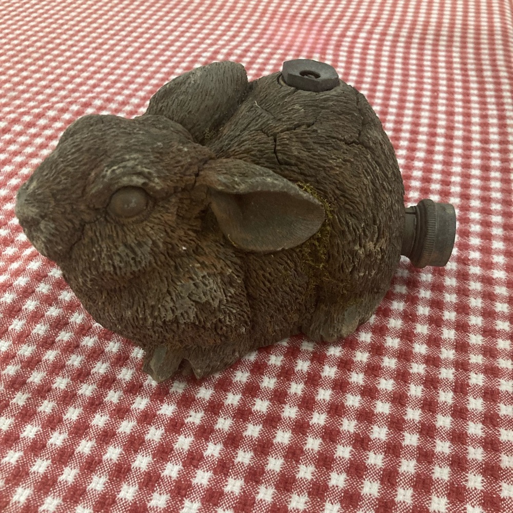 Vintage Brown Bunny Head Garden Spout Cover